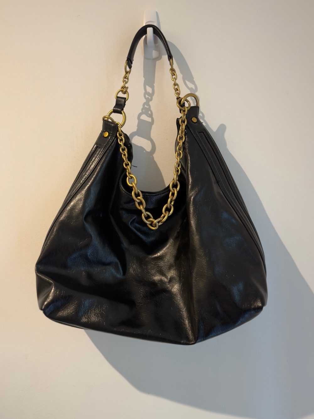 Zara Black Shoulder Bag with Gold Chain - Picture 5 of 6